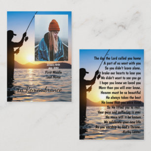 Memorial Keepsak Fisherman Fisherman Fishing Fish Visitkort