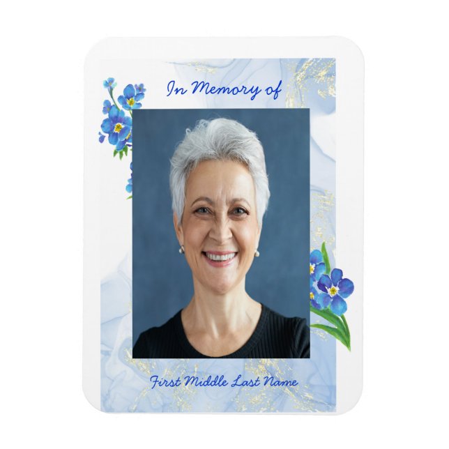 Memorial Keepsak Glöm mig inte" Blommor Magnet (Vertikal)