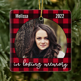 Memorial Keepsak Red Play Memory Photo Julgransprydnad Keramik