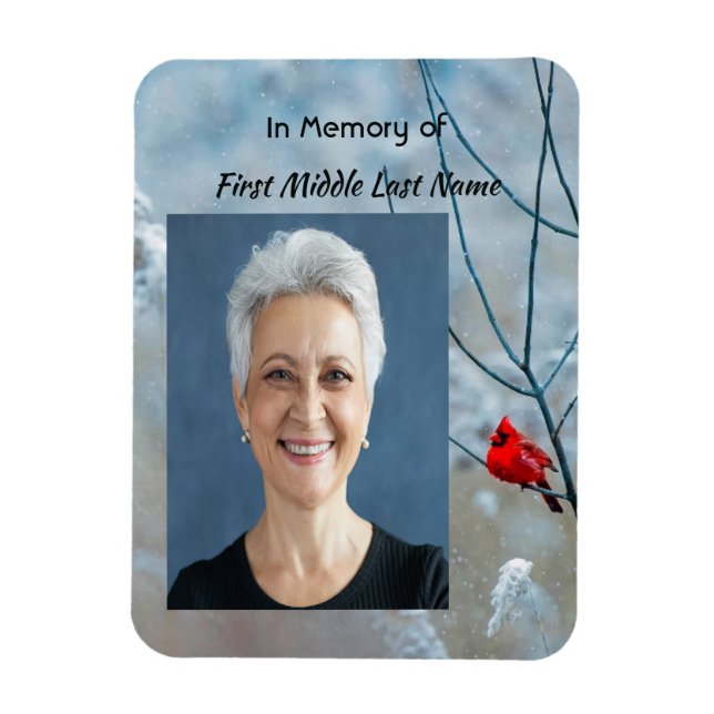 Memorial Keepsakal Cardinal Red Bird Magnet (Vertikal)