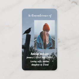 Memorial KeepsakChristian California Quail Bird Visitkort