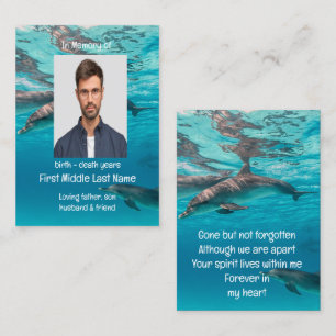 Memorial Keepsakdelphins Undervatten Ocean Visitkort