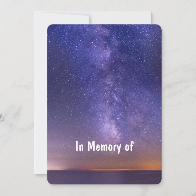 Memorial Keepsaké BeSnyry Starry Himlar Inbjudningar (Framsida)