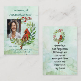 Memorial Keepsake Cardinal Bird Visitkort