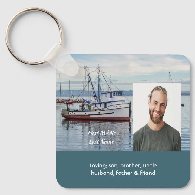 Memorial Keepsake Commercial Fisherman Nyckelring (Framsida)