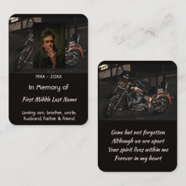 Memorial Keepsake Custom Motorcycle Biker Visitkort