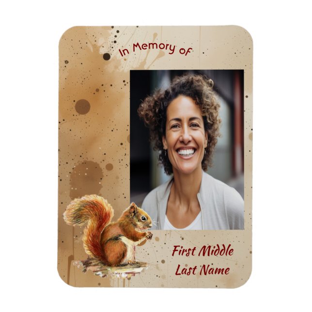 Memorial Keepsake Cute Red Squirrel Magnet (Vertikal)