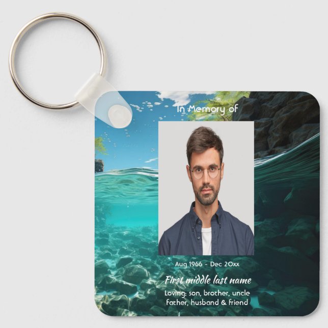 Memorial Keepsake  Deep Sea Diving Diver Nyckelring (Framsida)