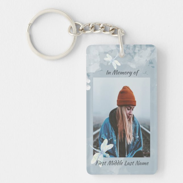 Memorial Keepsaké Dragonfly White Flower (Framsidan)