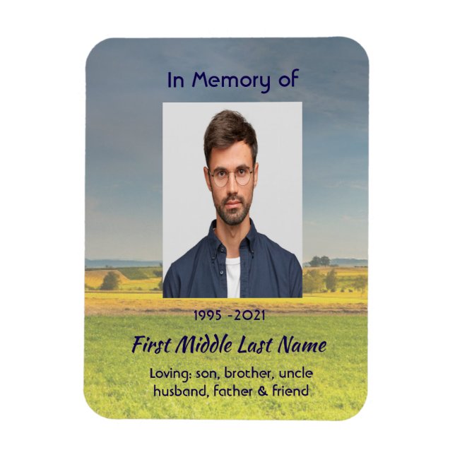Memorial keepsake Farm Crop Prairie Magnet (Vertikal)