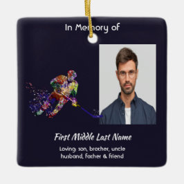Memorial Keepsake Hockey Player Sport Julgransprydnad Keramik