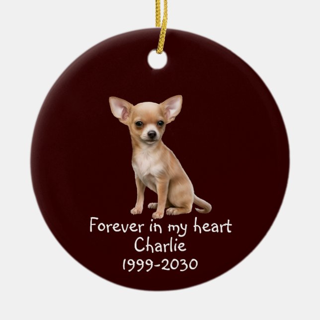 Memorial Keepsaké Hund Pet Animal Customize Cerami Julgransprydnad Keramik (Framsidan)