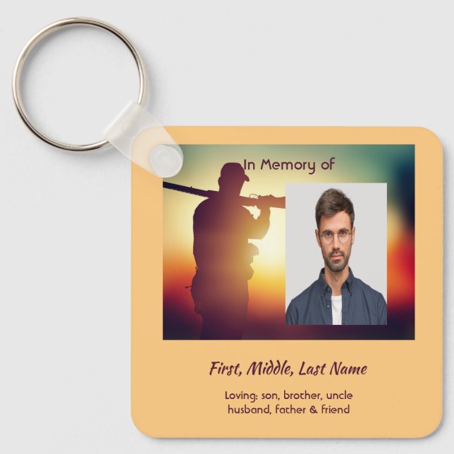 Memorial Keepsake Hunter Hunting Stag Deer Nyckelring (Framsida)