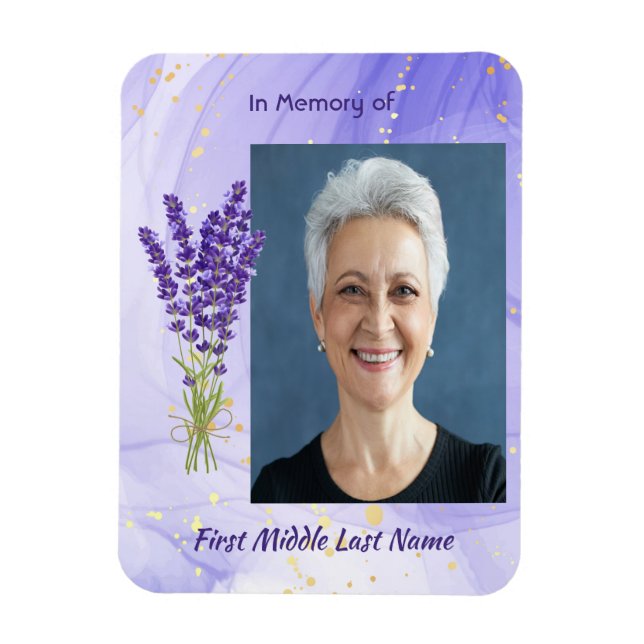  Memorial Keepsake Lavender Garden Flower Magnet (Vertikal)