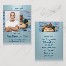 Memorial Keepsake Mallard Ducks Bird Visitkort
