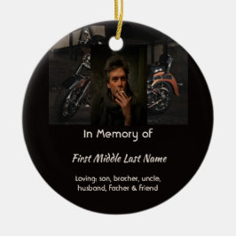 Memorial Keepsake Motorcycle Biker Julgransprydnad Keramik
