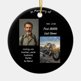 Memorial Keepsake Motorcycle Chopper Julgransprydnad Keramik