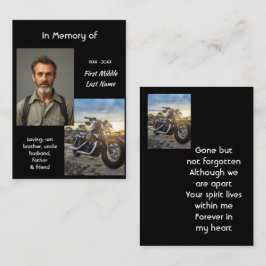 Memorial Keepsake Motorcycle Chopper Visitkort