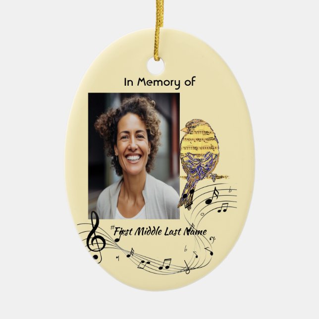  Memorial Keepsake Music Bird Julgransprydnad Keramik (Framsidan)