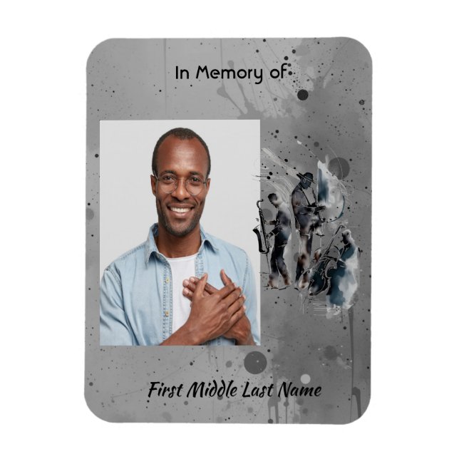 Memorial Keepsake Music Jazz Band Magnet (Vertikal)