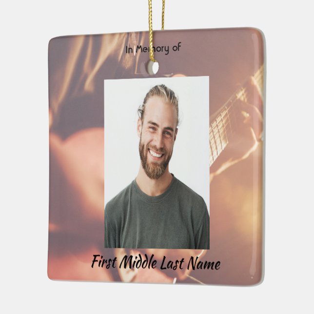 Memorial Keepsake Musician Piano Guitar Julgransprydnad Keramik (Vänster)