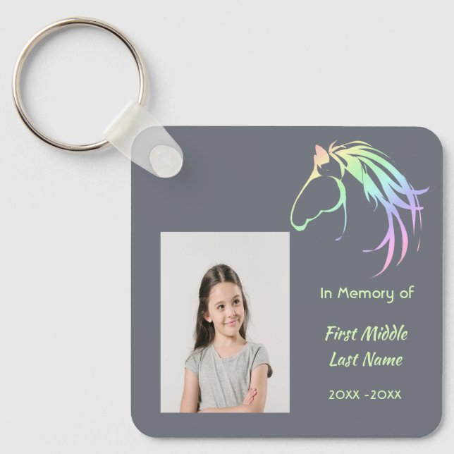 Memorial Keepsake Pastel Horse Art Nyckelring (Framsida)