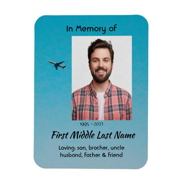  Memorial Keepsake Pilot Airplane Flying Magnet (Vertikal)