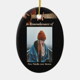 Memorial Keepsaké Remembran Music Guitar Julgransprydnad Keramik