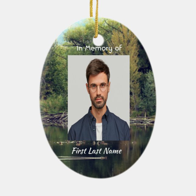 Memorial Keepsaké Sjö Pond Park Ankor Julgransprydnad Keramik (Baksidan)