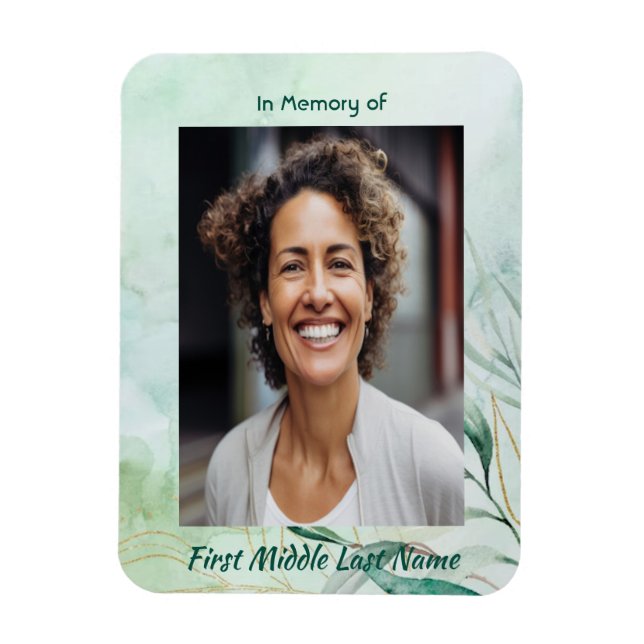 Memorial Keepsake  Watercolor Foliage  Magnet (Vertikal)