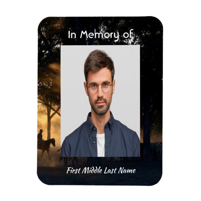 Memorial KeepsakForest Trail Walk Horses Magnet (Vertikal)