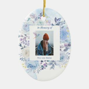 Memorial KeepsakHummingbird Blue Ro Julgransprydnad Keramik