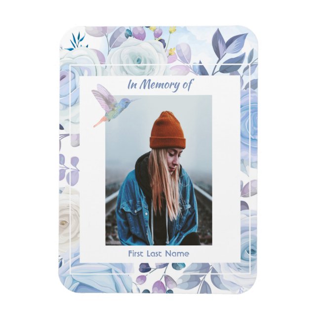 Memorial KeepsakHummingbird Blue Ro Magnet (Vertikal)