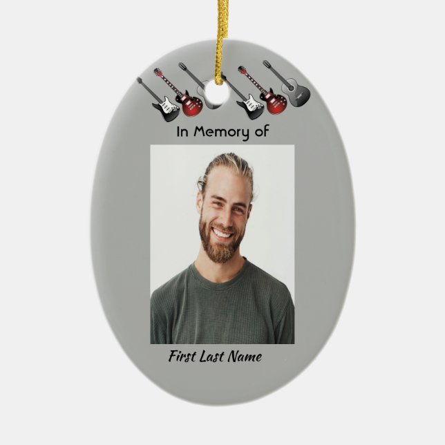 Memorial KeepsakMusician Guitar Music Julgransprydnad Keramik (Framsidan)