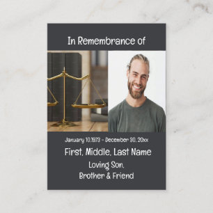 Memorial Keepsaks Lawyer Law Law Law Visitkort