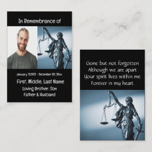 Memorial KeepVEY Scales of Justice Law Visitkort