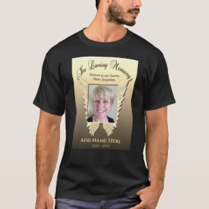Memorial Lägg till bild ängel Vinge i Guld T Shirt
