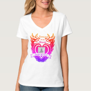 Memorial Lägg till bild med Angel Vingar, hjär T Shirt