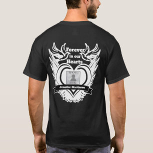 Memorial Lägg till bild med Angel Vingar, hjärtd T Shirt