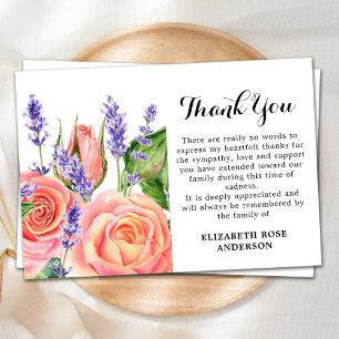 Memorial Lavender Peach Roses Sympathy Funeral Tack Kort