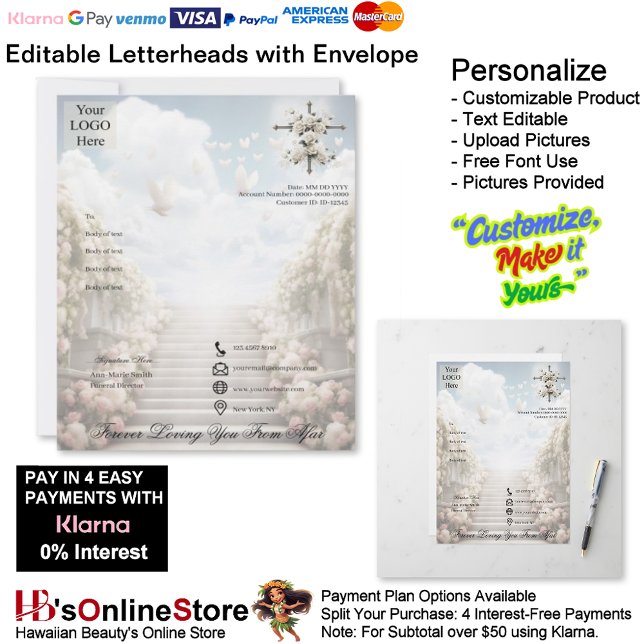 Memorial Letterhead & Envelope Forever Loving You Brevhuvud (Memorial Letterhead & Envelope Forever Loving You.)