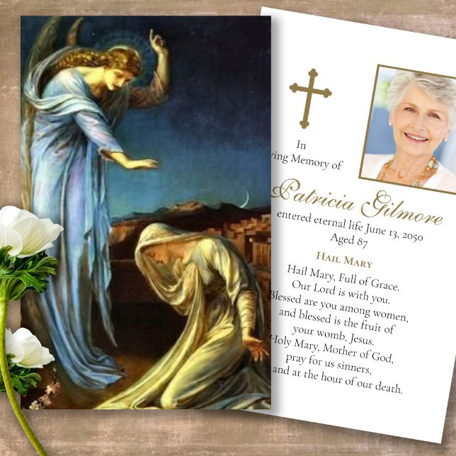 Memorial Loss Annunciyer Sympathy Cards Visitkort (catholic, religious, celebration of life, in loving memory of, prayer cards for bereavement)