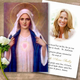 Memorial Loss Mor Mary Prayer Sympathy Cards Visitkort