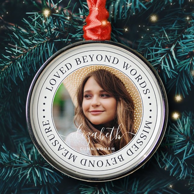 Memorial Loved bortom Ord Elegant Chic Photo Julgransprydnad Metall (Skapare uppladdad)