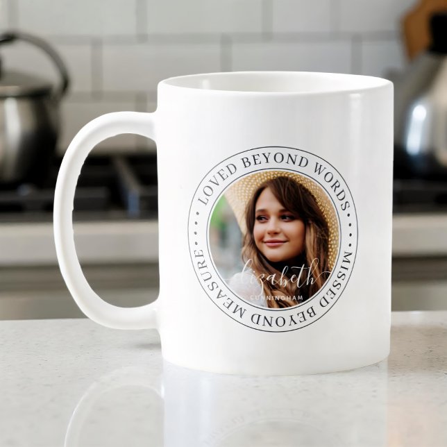Memorial Loved bortom Ord Elegant Chic Photo Kaffemugg (Skapare uppladdad)