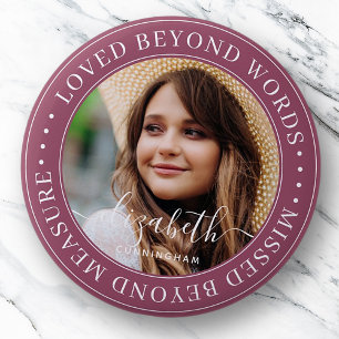 Memorial Loved bortom Ord Elegant Chic Photo Knapp