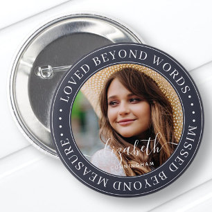 Memorial Loved bortom Ord Elegant Chic Photo Knapp