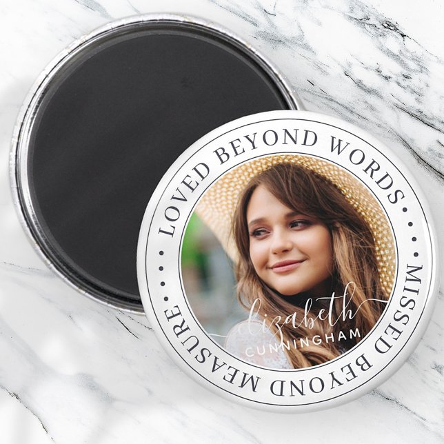Memorial Loved bortom Ord Elegant Chic Photo Magnet (Skapare uppladdad)