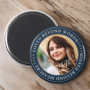 Memorial Loved bortom Ord Elegant Chic Photo Magnet