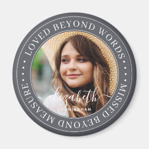 Memorial Loved bortom Ord Elegant Chic Photo Magnet